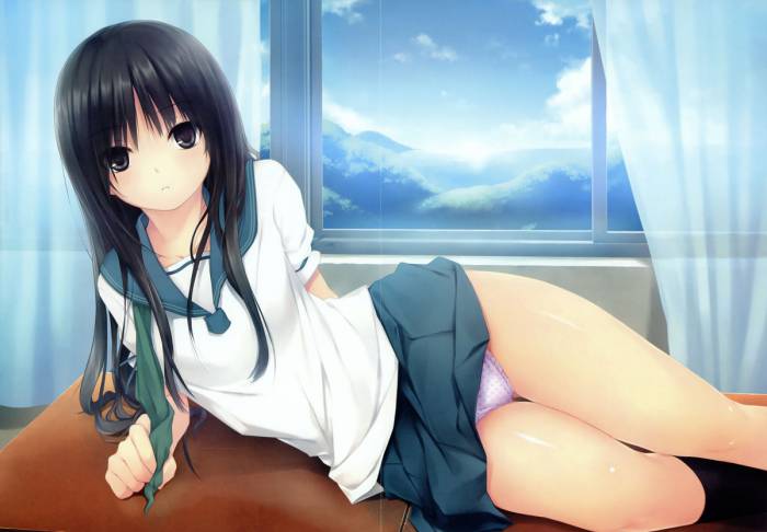 chiboard-b1t56060-20120319_1031184_black_eyes_black_hair_black_legwear_coffee_kizoku_crease_highres_kneehighs_long_hair_lying_on_side_panties_pantyshot_pleated_skirt_school_desk_school_uniform_upby-anonymous.jpg