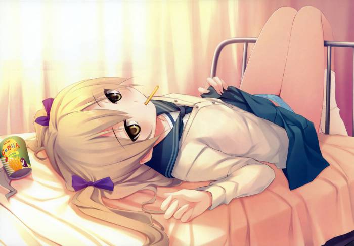 chiboard-b1t56081-20120319_1175887_bed_blonde_hair_blush_coffee_kizoku_highres_legs_lying_on_back_panties_pocky_school_uniform_skirt_skirt_around_belly_skirt_lift_twintails_underwearg_upby-anonymous.jpg