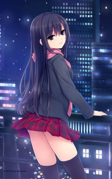 chiboard-b1t56113-20120319_1366063_1girl_black_hair_black_legwear_building_coffee_kizoku_long_hair_looking_at_viewer_night_original_plaid_plaid_skirt_purple_eyes_scarf_school_uniform_skirt_upby-anonymous.jpg