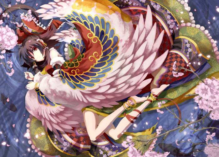 chiboard-b1t57325-20120926_Konachan.com_-_70222_barefoot_black_hair_cherry_blossoms_feathers_hakurei_reimu_japanese_clothes_miko_red_eyes_ribbons_touhou_wings_upby-Mugetsu.jpg